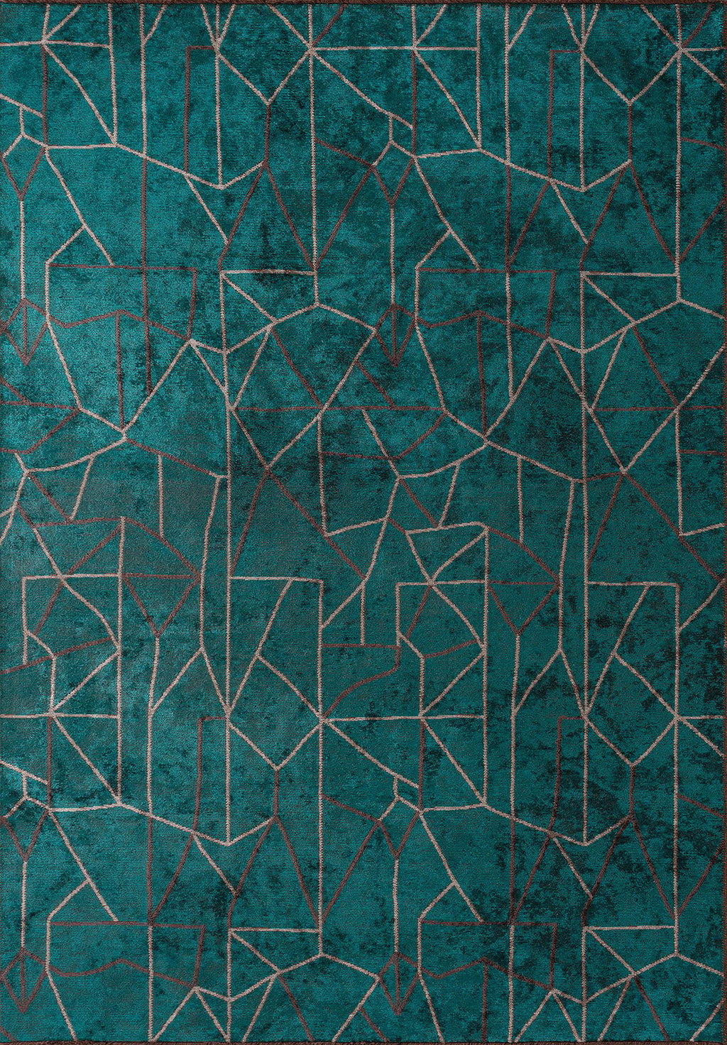 Delta Grey - Dark Turquoise Rug