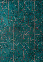 Delta Grey - Dark Turquoise Rug