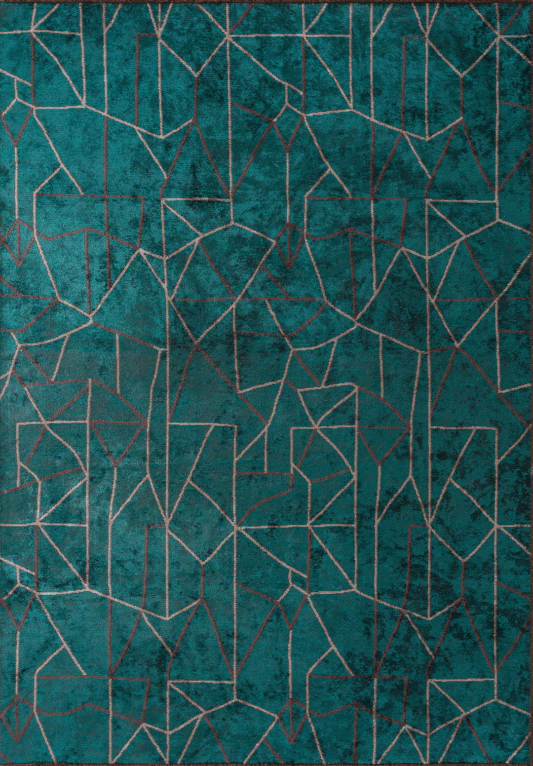 Delta Grey - Dark Turquoise Rug