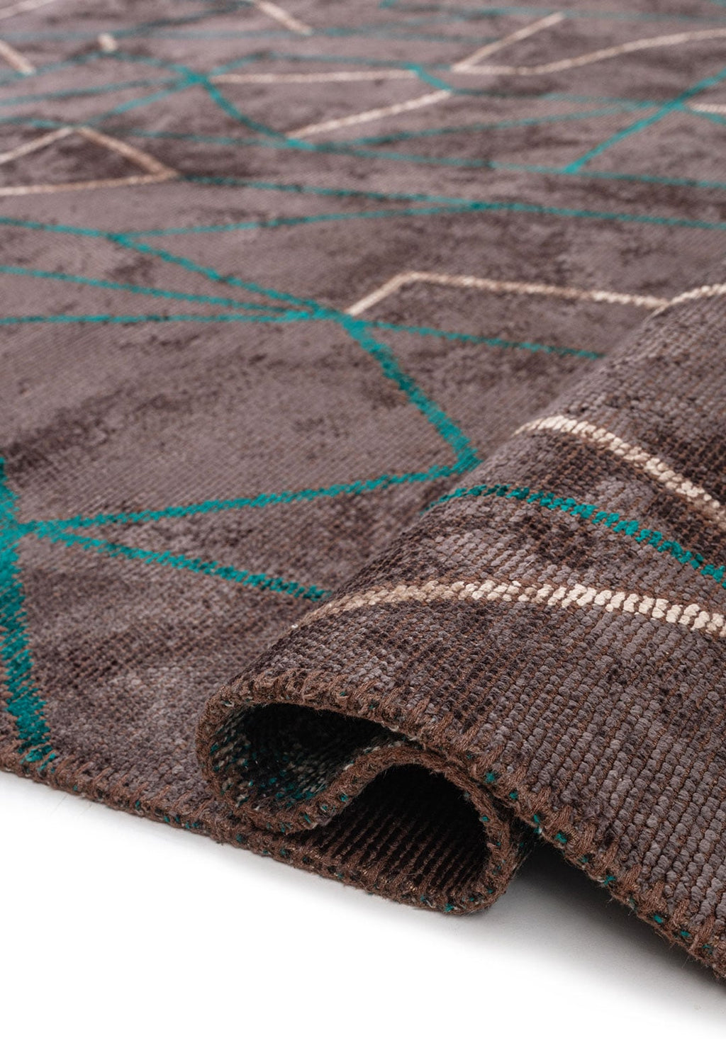 Delta Dark Turquoise - Charcoal Rug