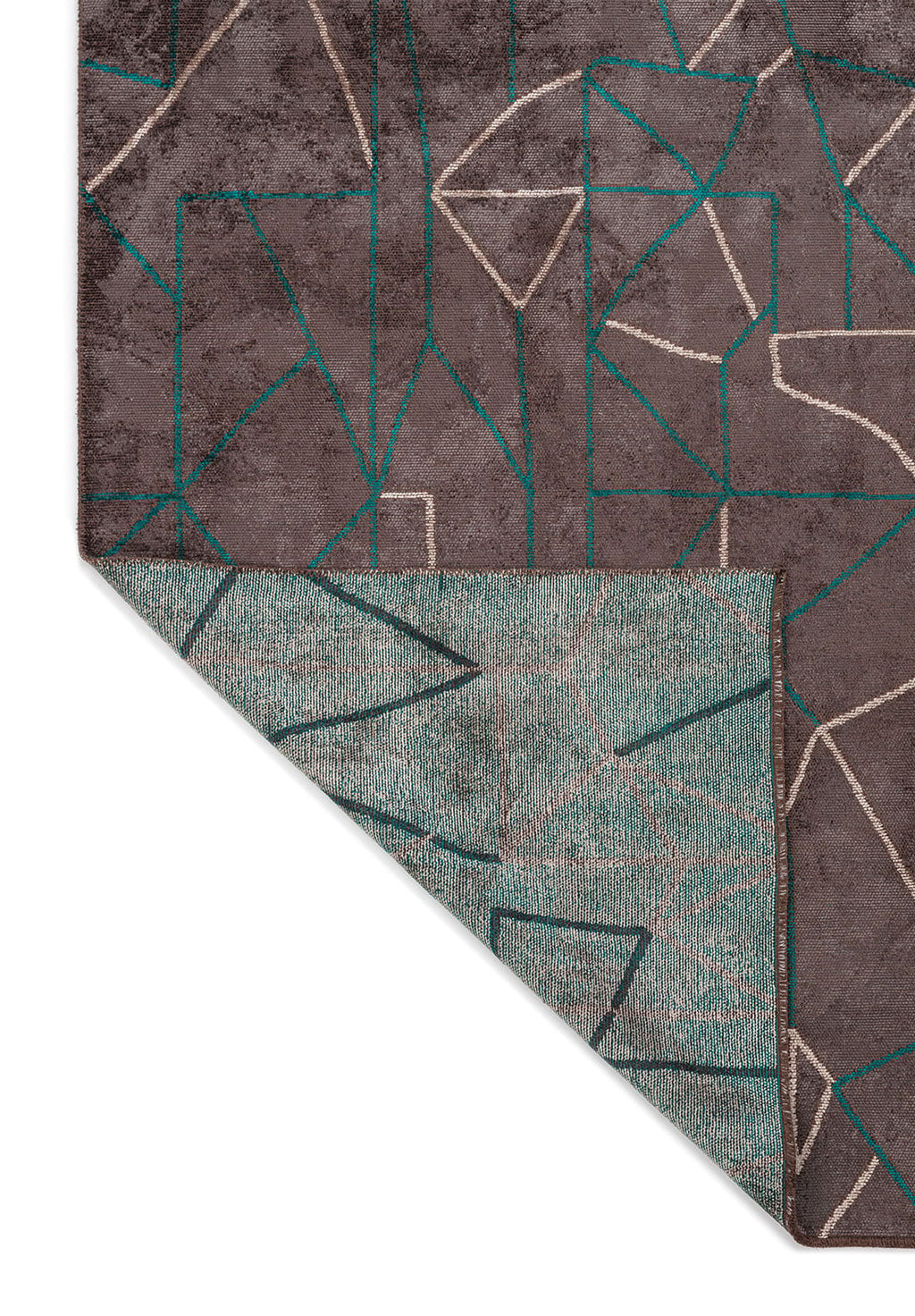 Delta Dark Turquoise - Charcoal Rug
