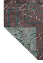 Delta Dark Turquoise - Charcoal Rug