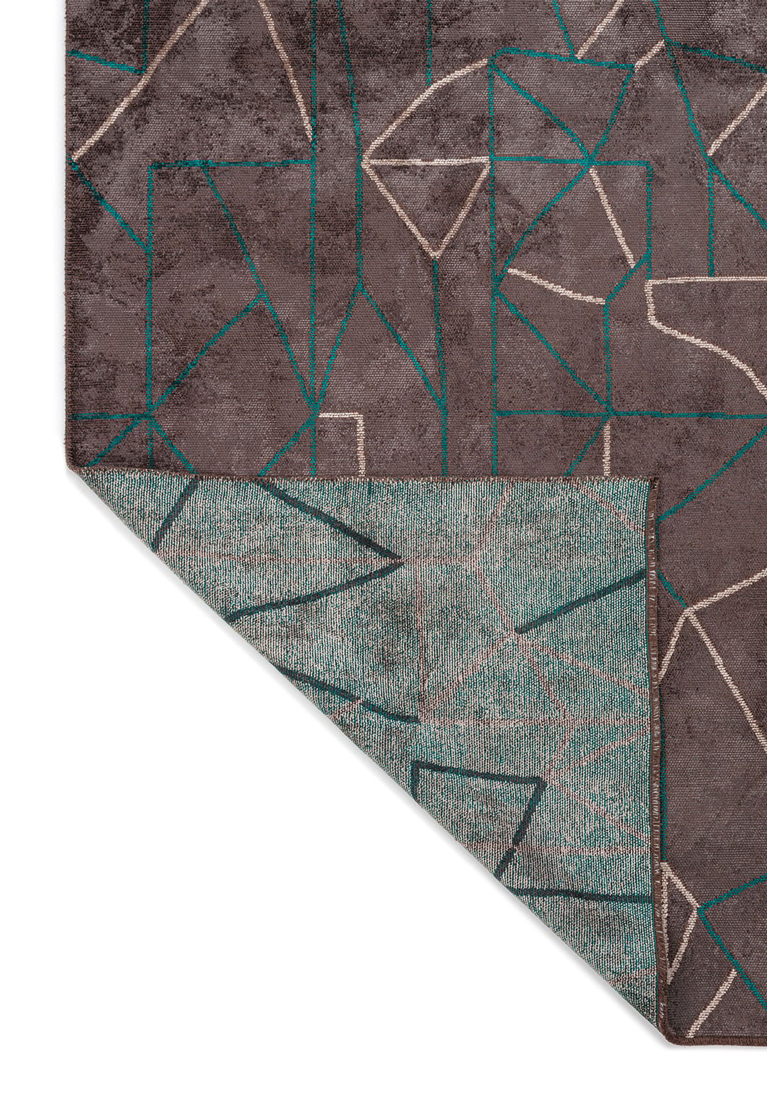Delta Dark Turquoise - Charcoal Rug