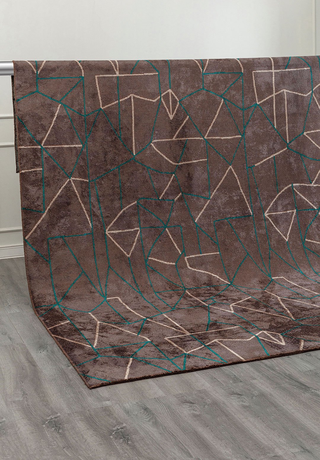 Delta Dark Turquoise - Charcoal Rug