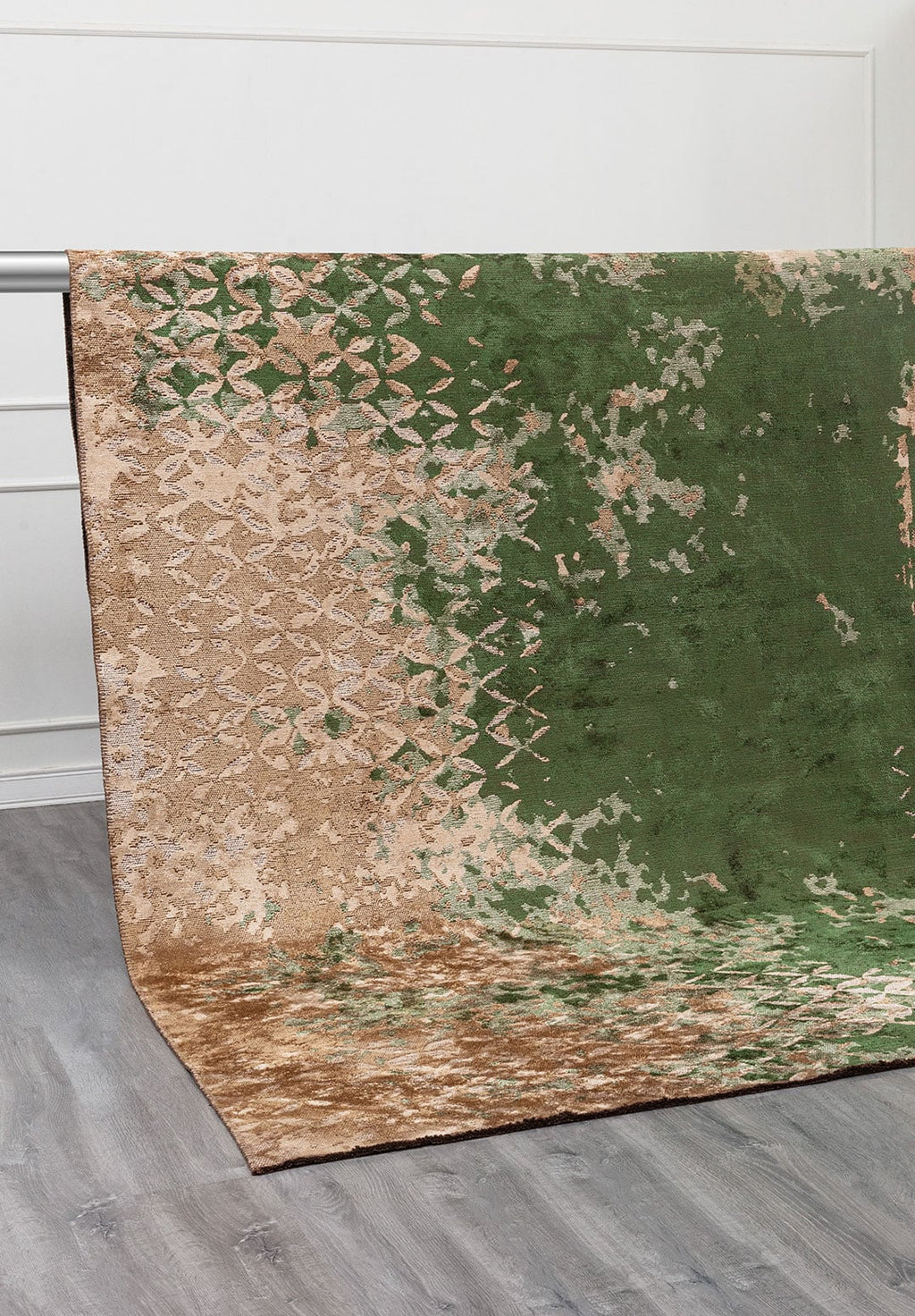 Bloom Forest Green - Dark Beige Rug