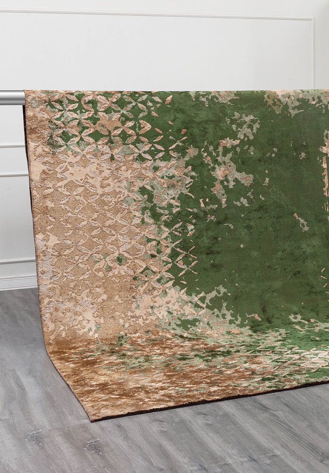 Bloom Forest Green - Dark Beige Rug