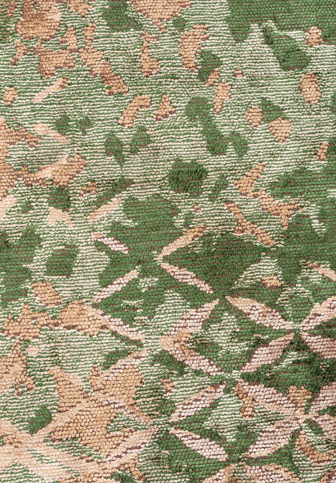 Bloom Forest Green - Dark Beige Rug
