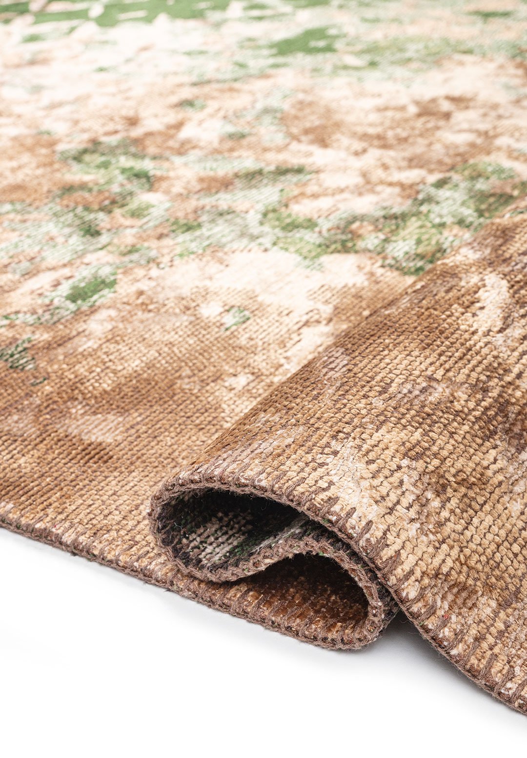 Bloom Forest Green - Dark Beige Rug