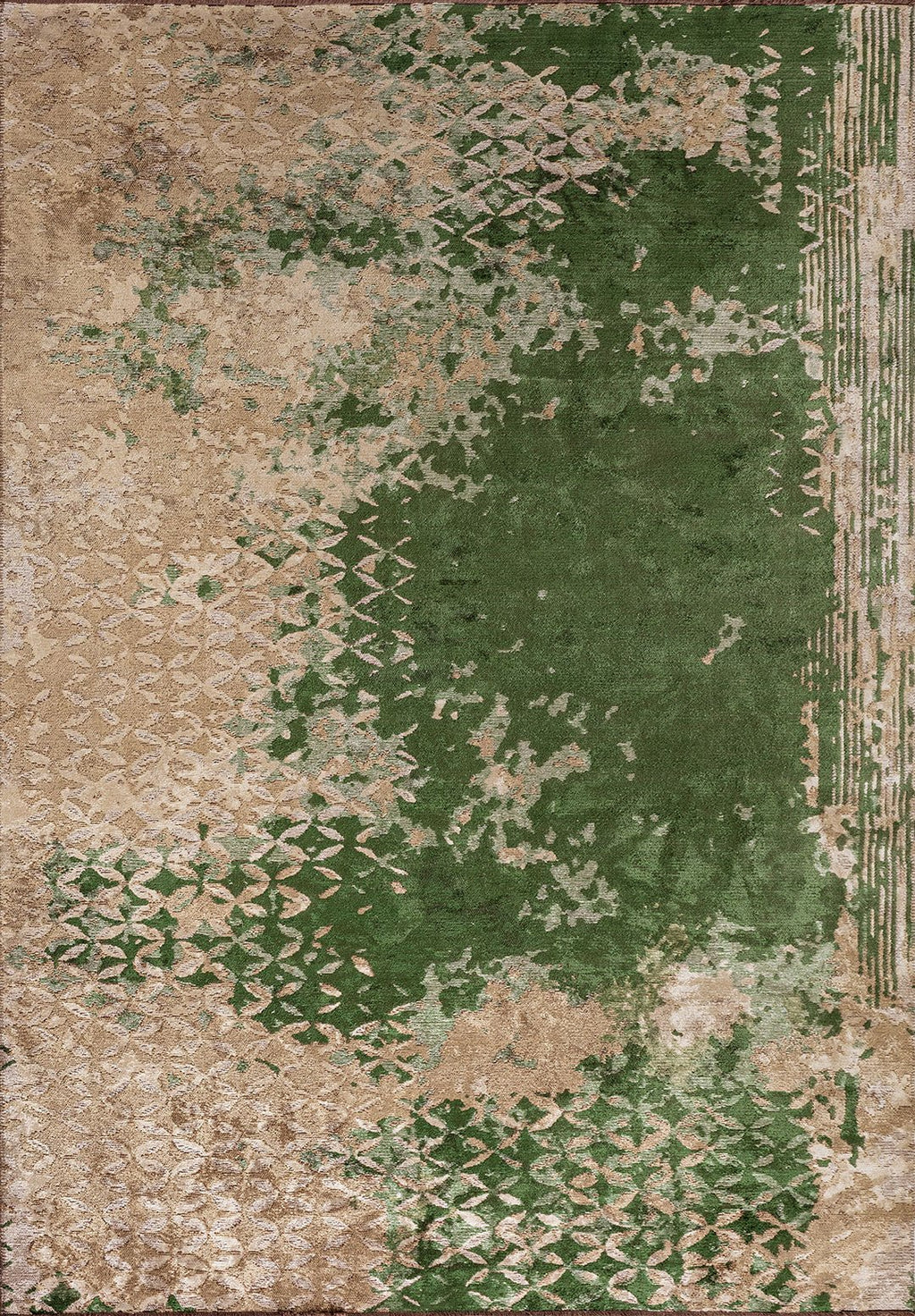Bloom Forest Green - Dark Beige Rug