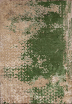 Bloom Forest Green - Dark Beige Rug