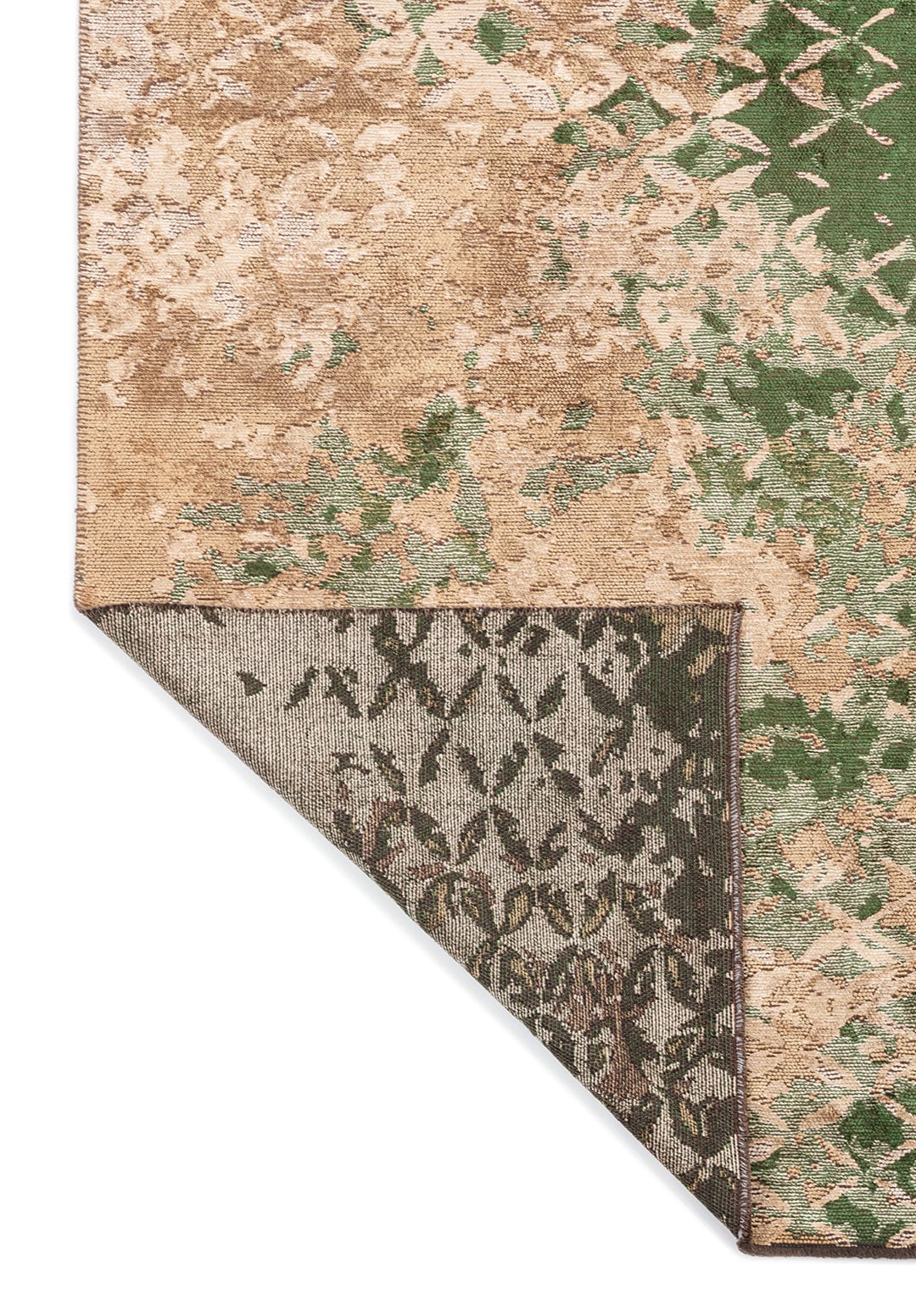 Bloom Forest Green - Dark Beige Rug