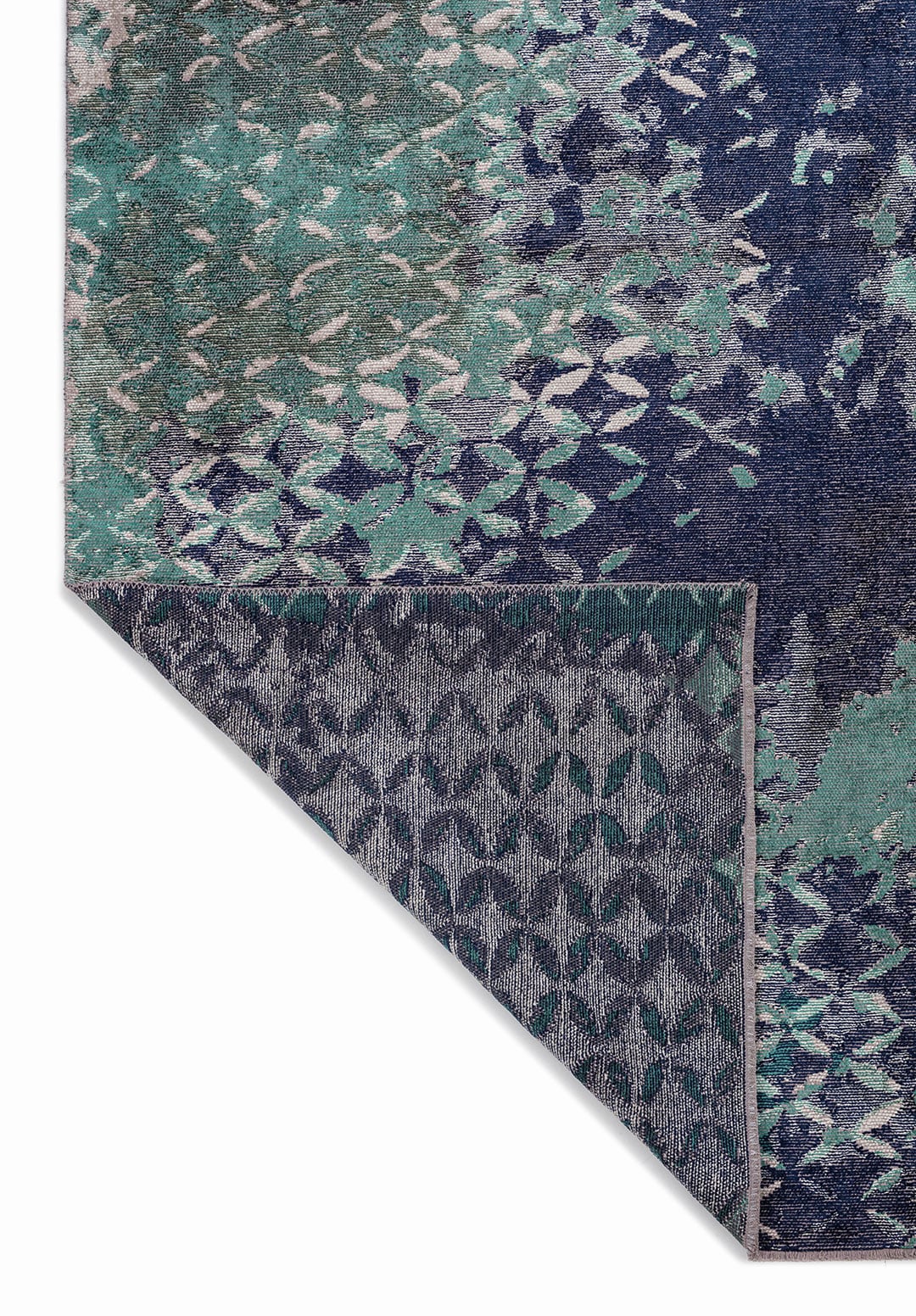 Bloom Dark Navy - Dark Green Rug