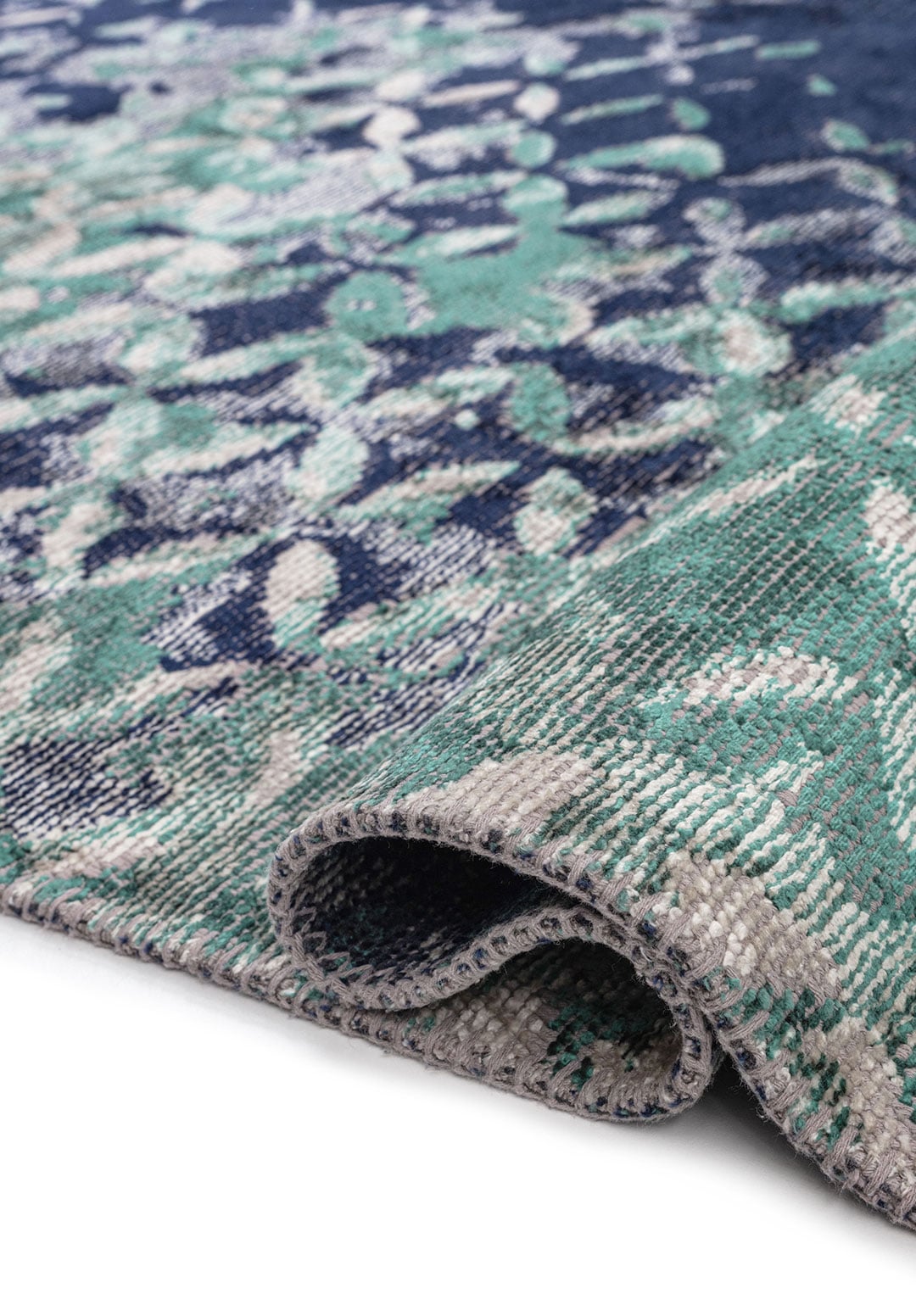 Bloom Dark Navy - Dark Green Rug