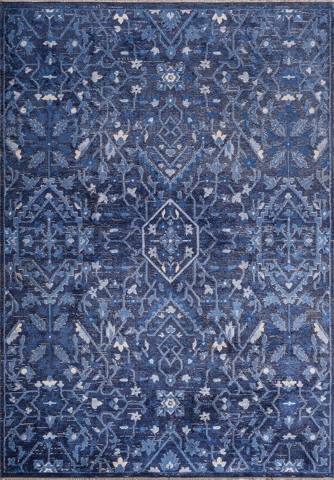 Fleur Stone - Navy Blue Rug