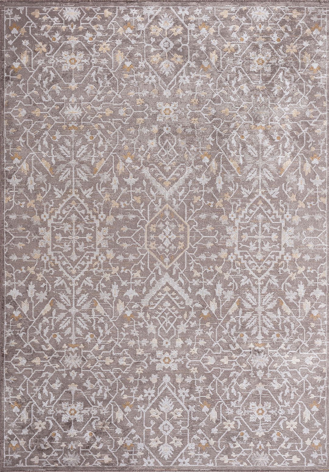 Fleur Bone - Dark Grey Rug