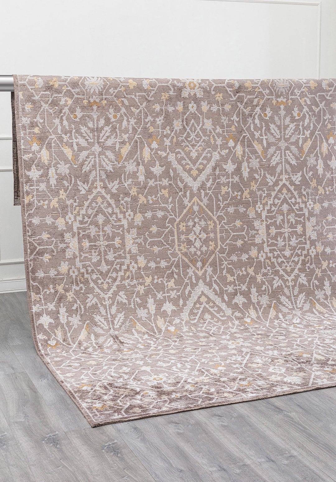 Fleur Bone - Dark Grey Rug