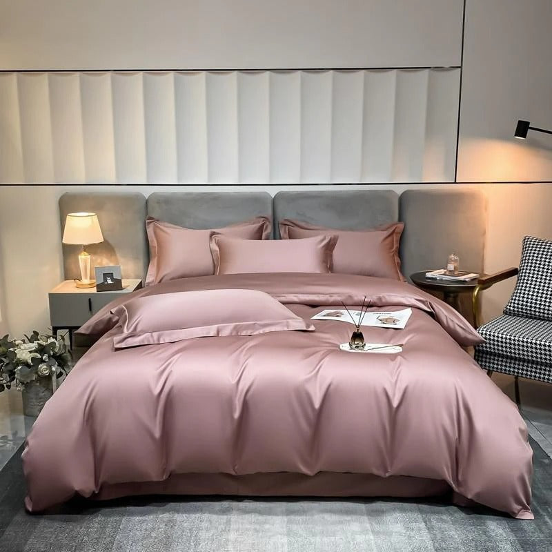 Neo Rosy Brown Silky Egyptian Cotton Bedding Set