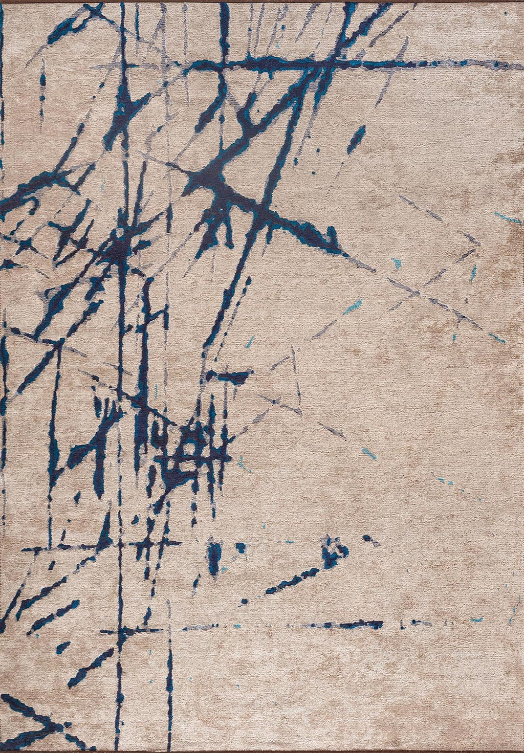 Crack Cream - Dark Navy Rug