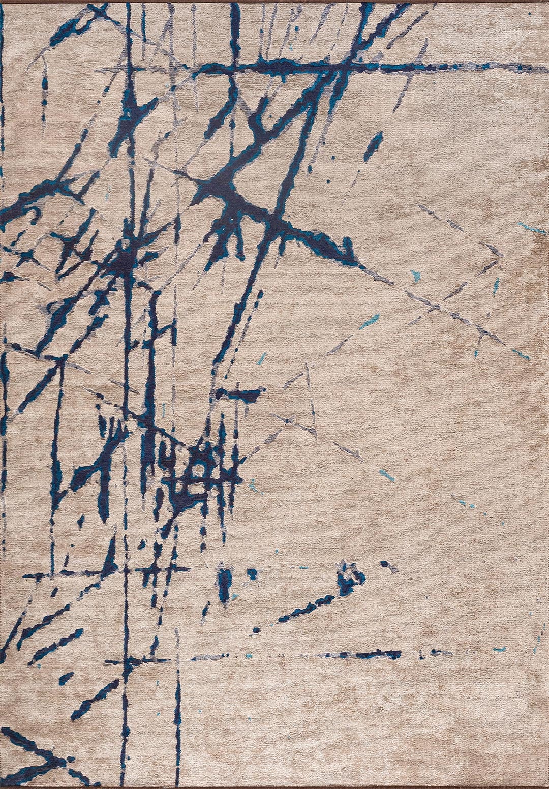 Crack Cream - Dark Navy Rug