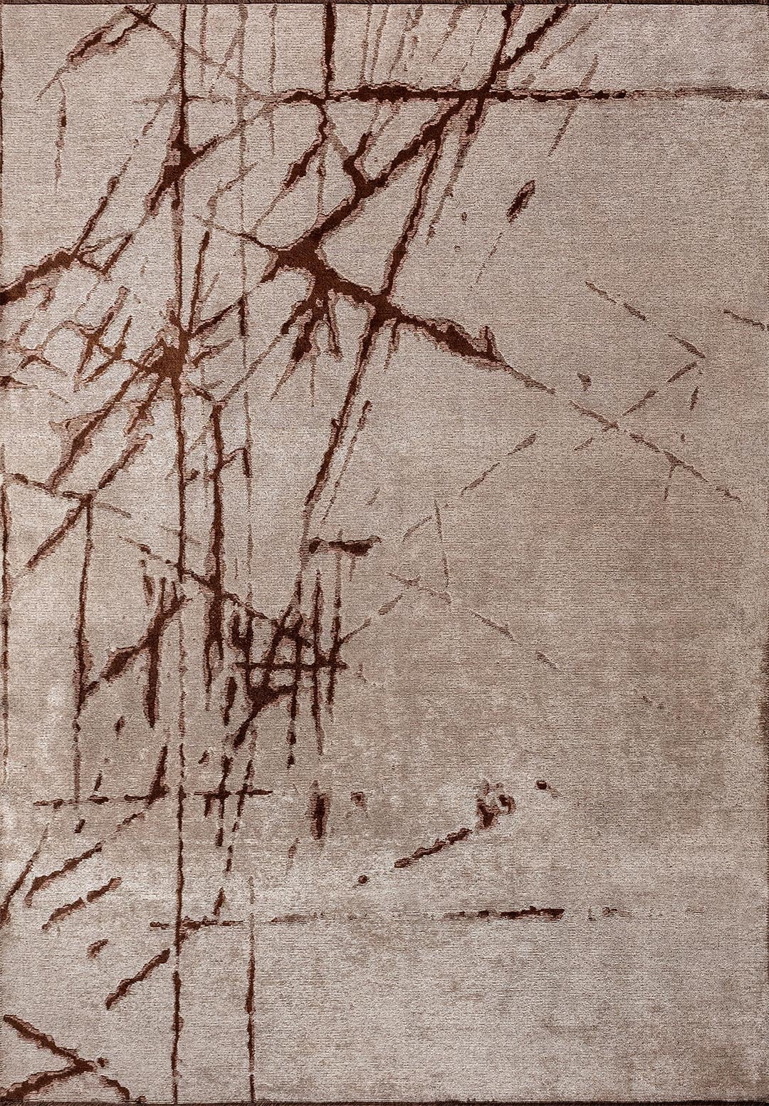 Crack Dark Brown - Cream Rug