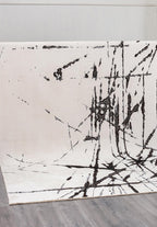 Crack Black - White Rug
