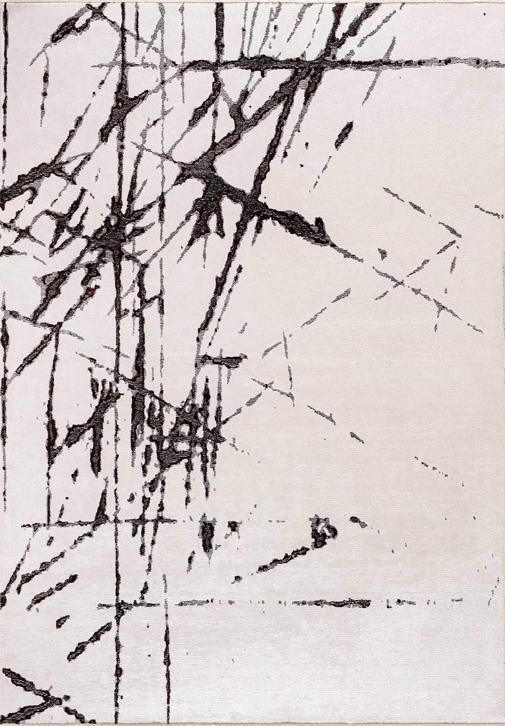 Crack Black - White Rug
