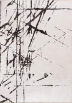 Crack Black - White Rug