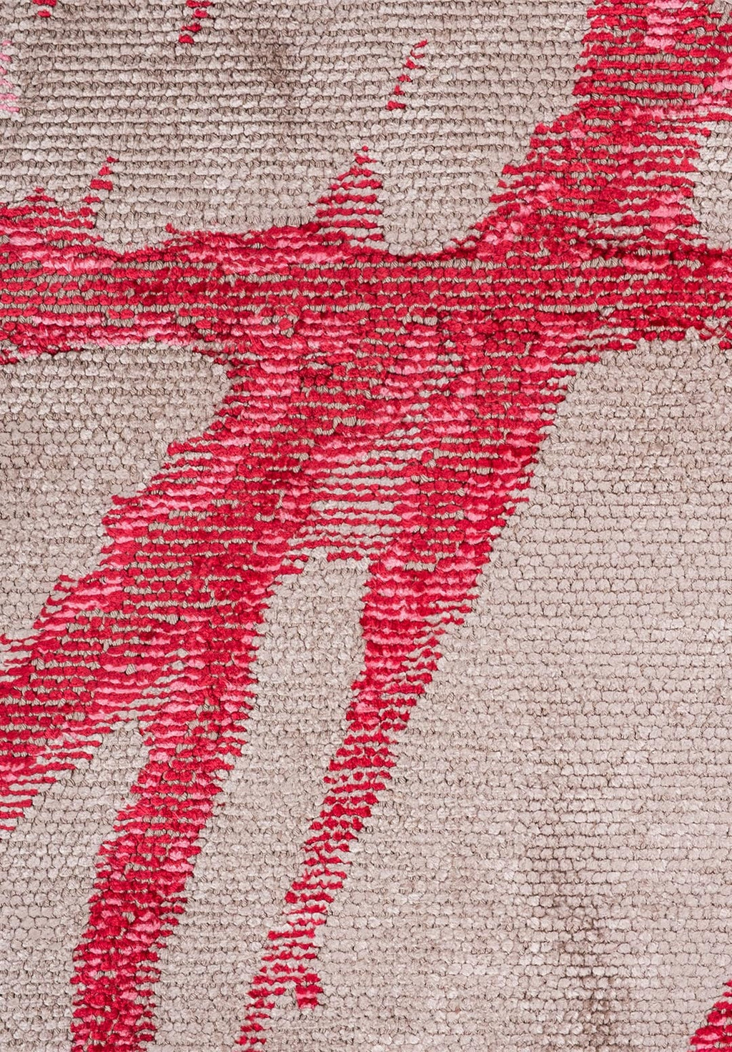 Crack Magenta - Grey Rug