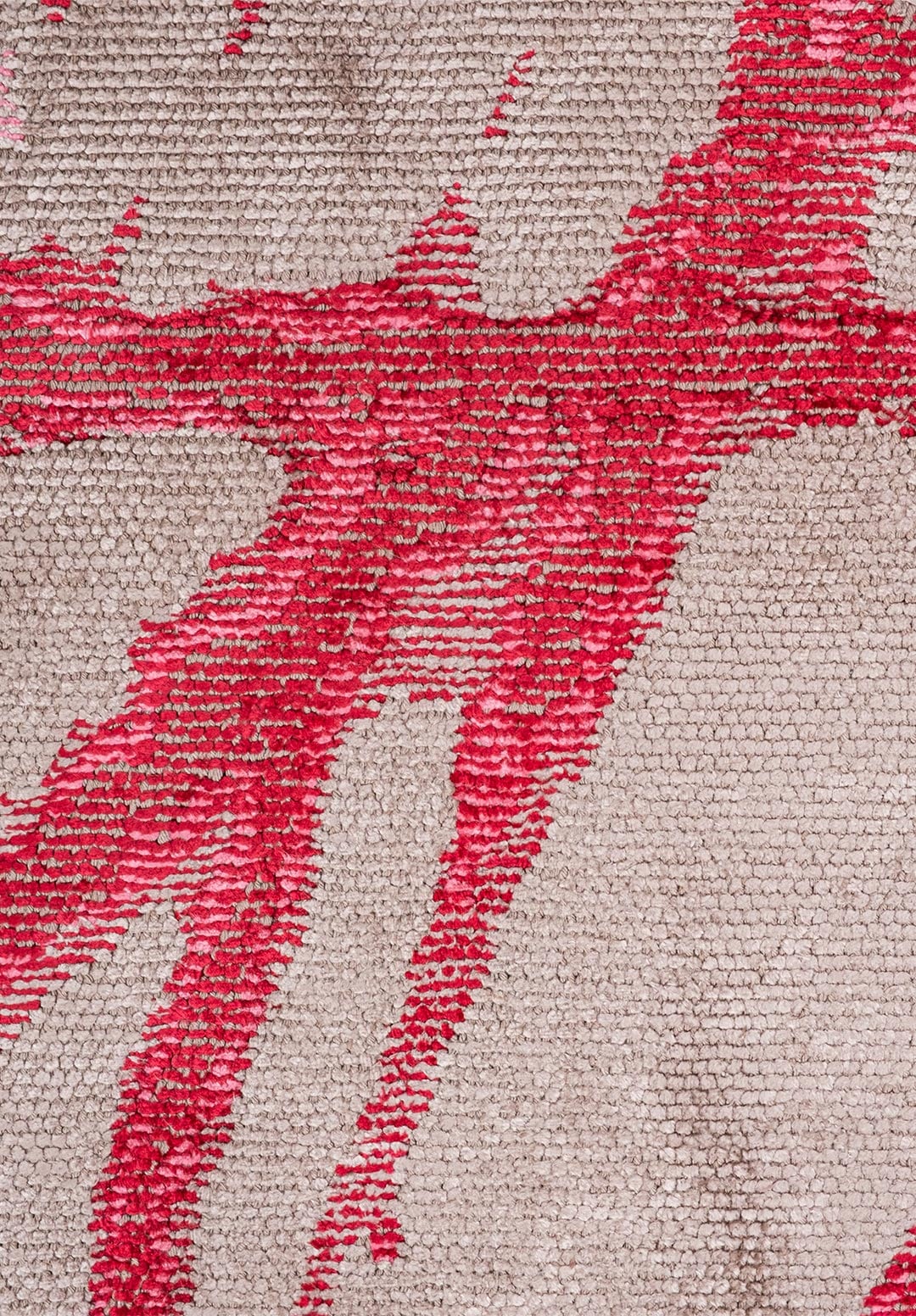 Crack Magenta - Grey Rug