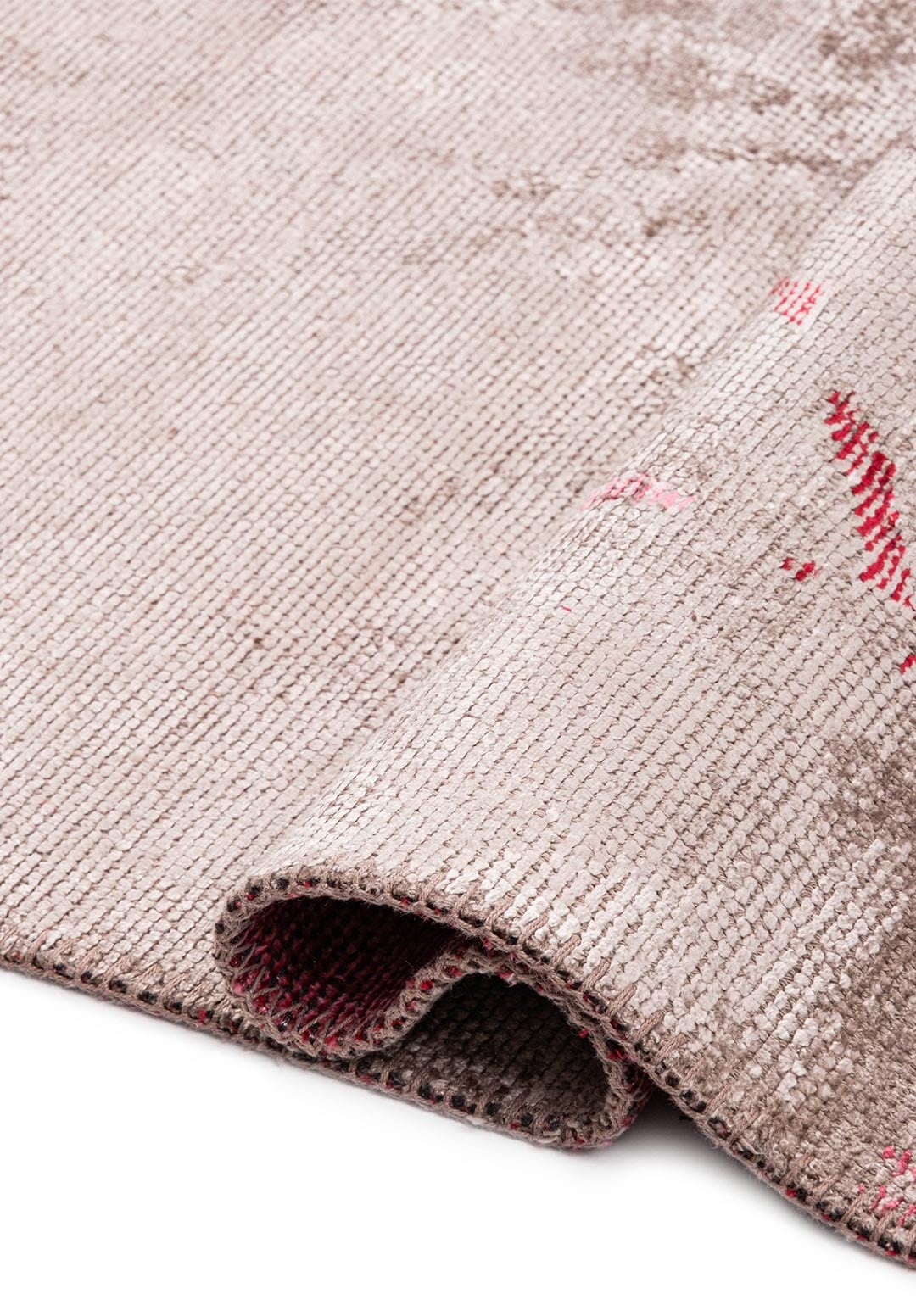 Crack Magenta - Grey Rug