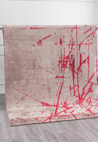 Crack Magenta - Grey Rug