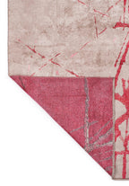 Crack Magenta - Grey Rug