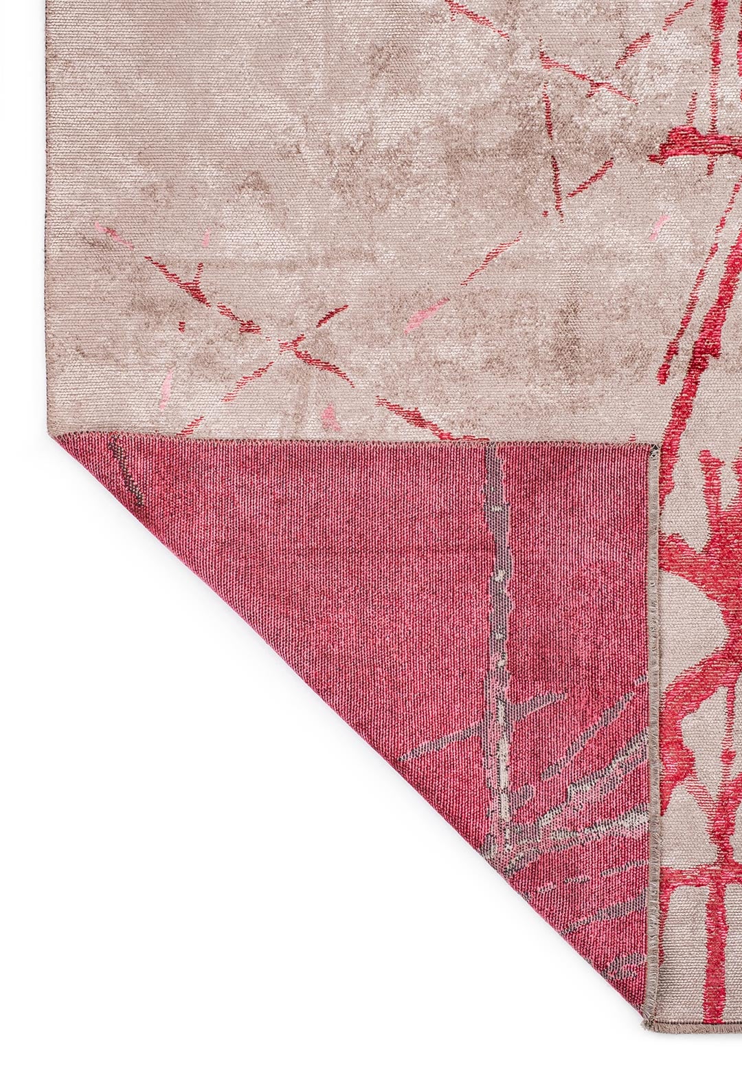 Crack Magenta - Grey Rug