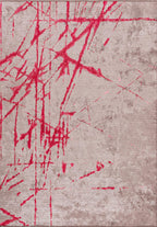 Crack Magenta - Grey Rug
