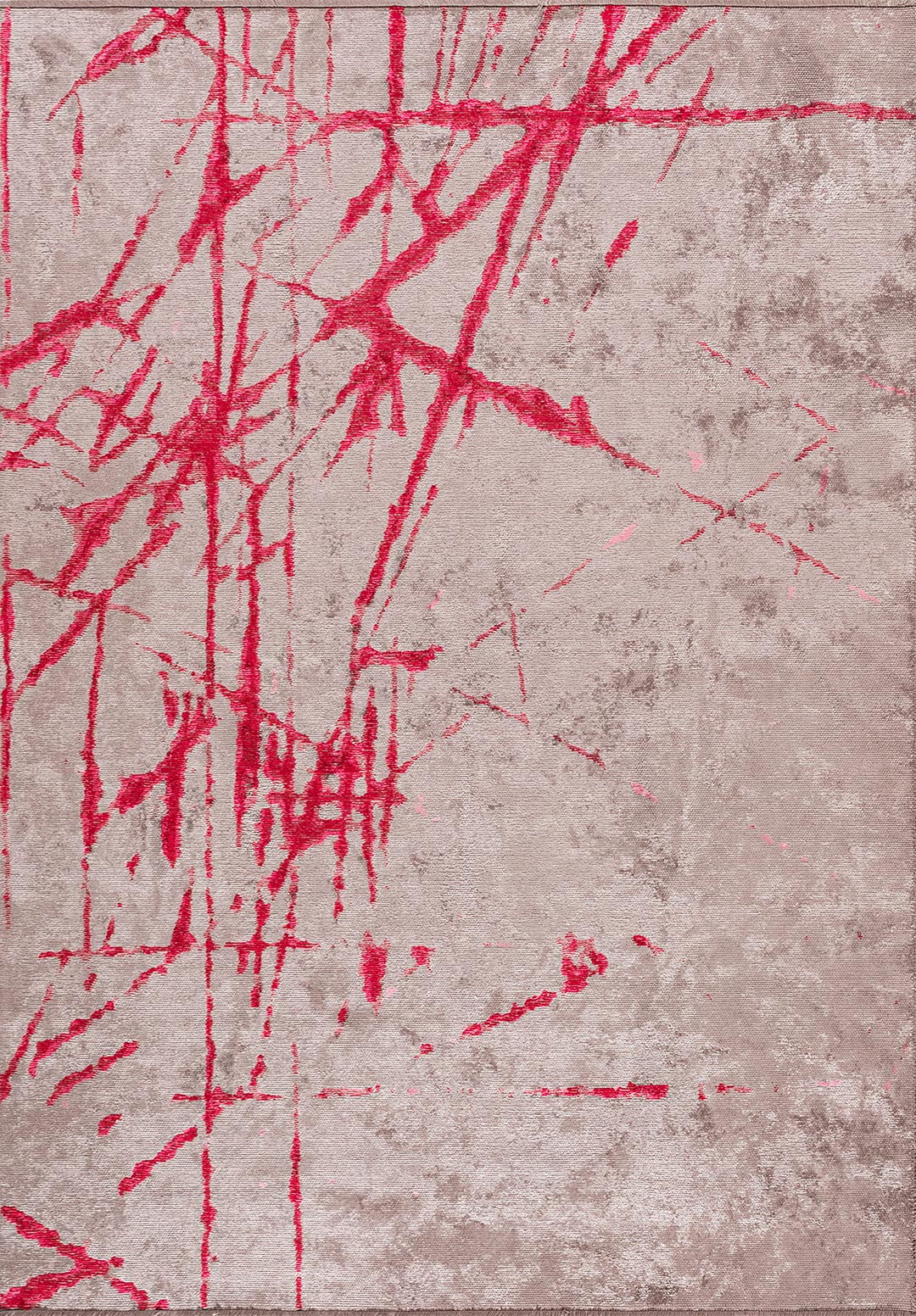 Crack Magenta - Grey Rug