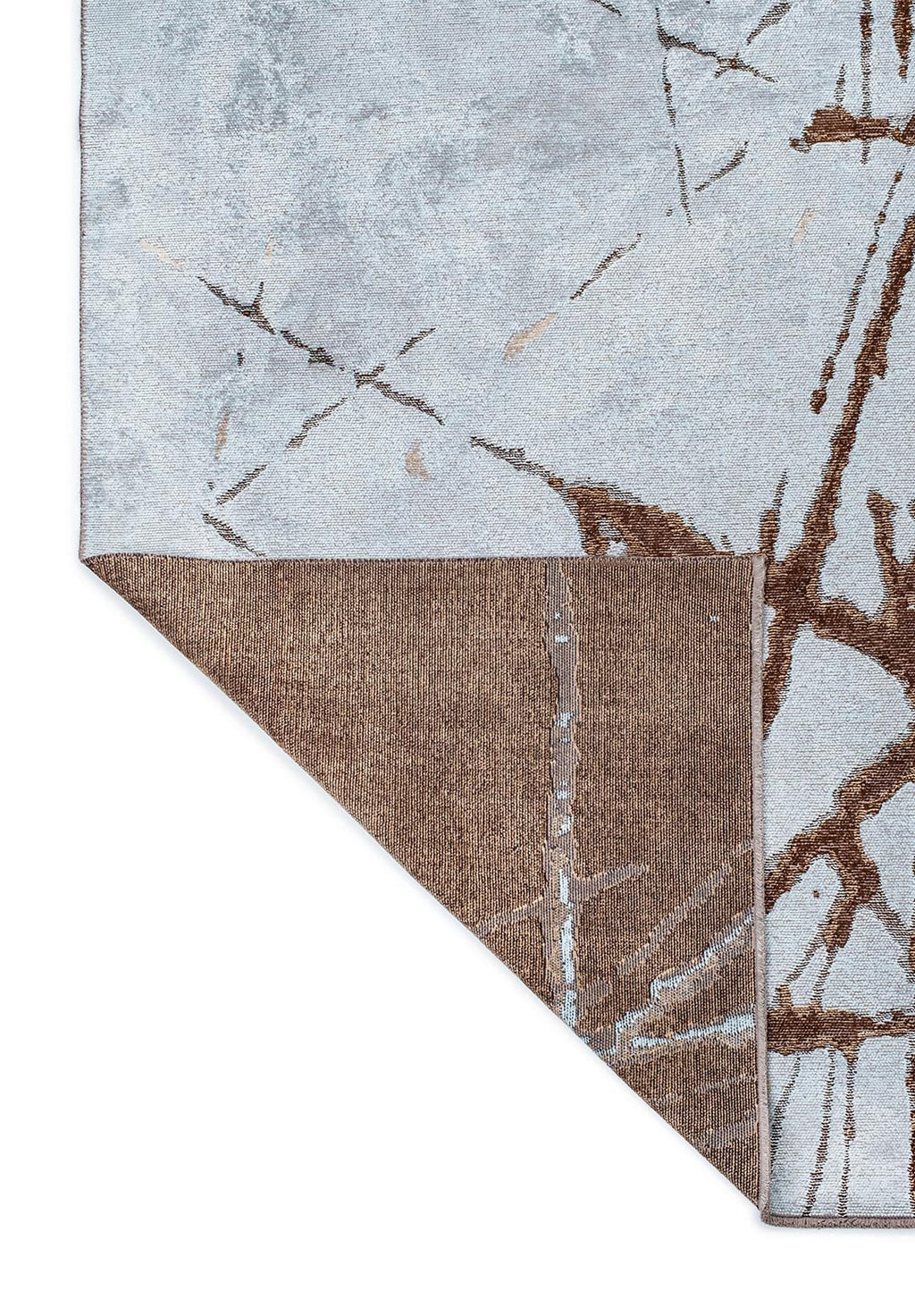 Crack Dark Brown - Ice Blue Rug