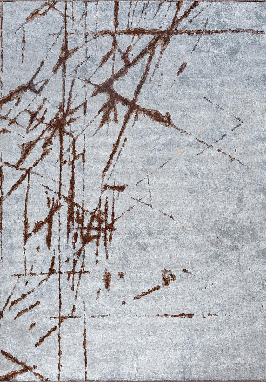 Crack Dark Brown - Ice Blue Rug