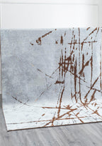 Crack Dark Brown - Ice Blue Rug
