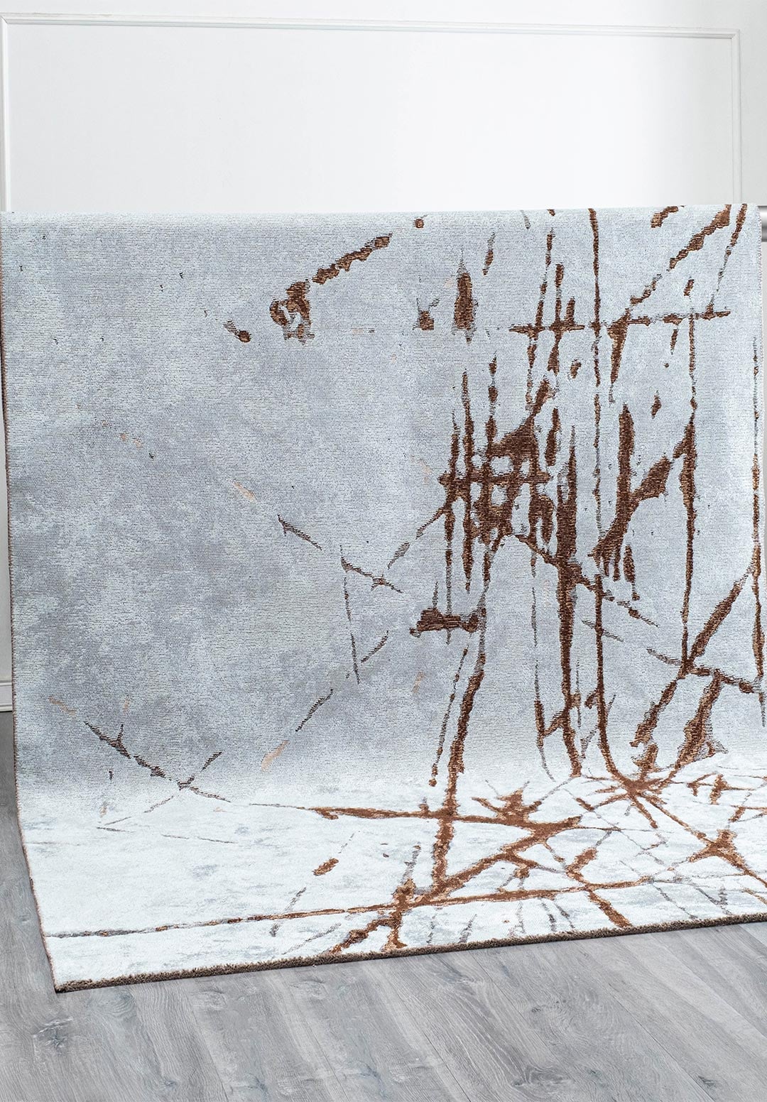 Crack Dark Brown - Ice Blue Rug