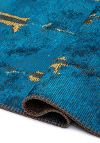 Maya Dark Brown - Cyan Rug
