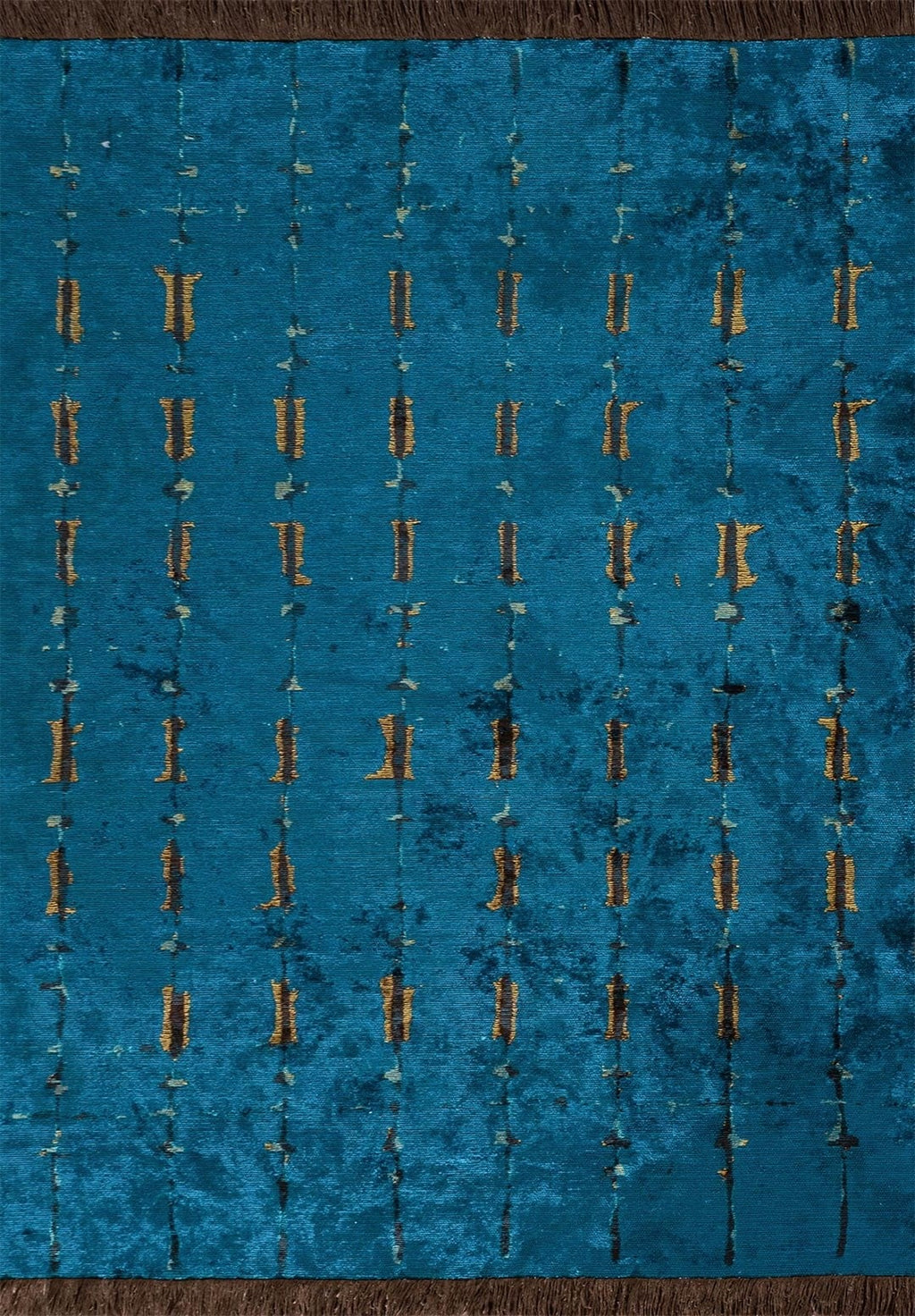 Maya Dark Brown - Cyan Rug