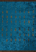Maya Dark Brown - Cyan Rug