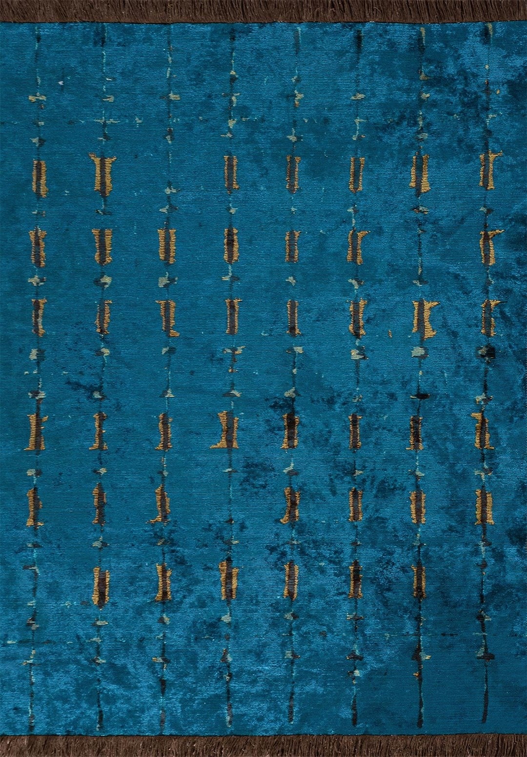 Maya Dark Brown - Cyan Rug