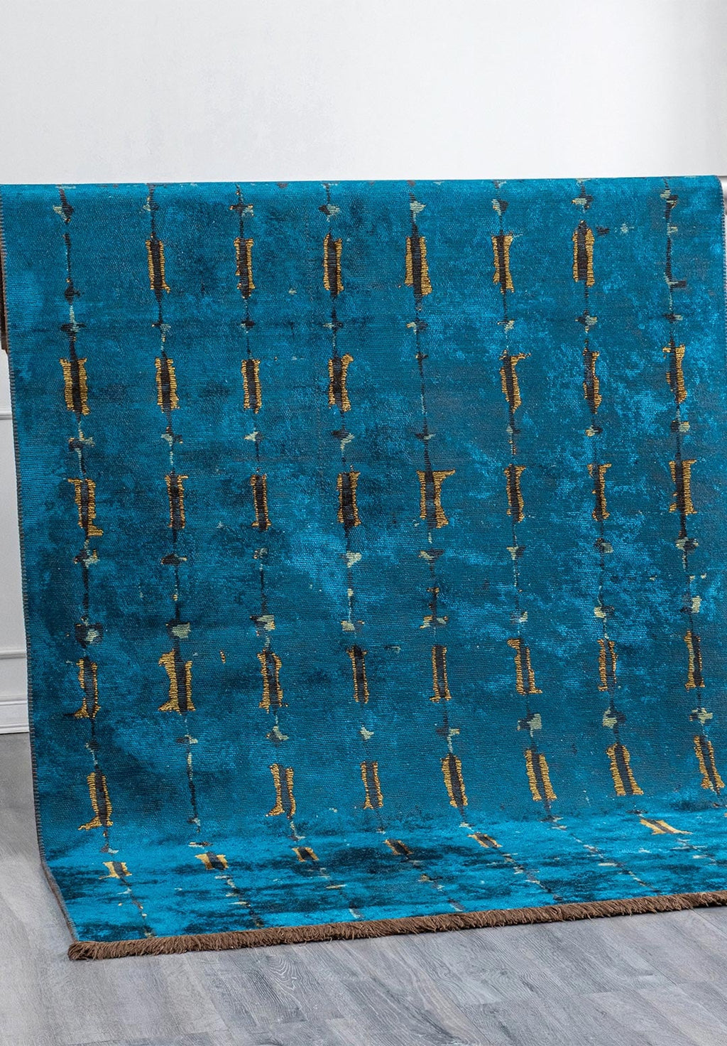 Maya Dark Brown - Cyan Rug