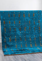 Maya Dark Brown - Cyan Rug