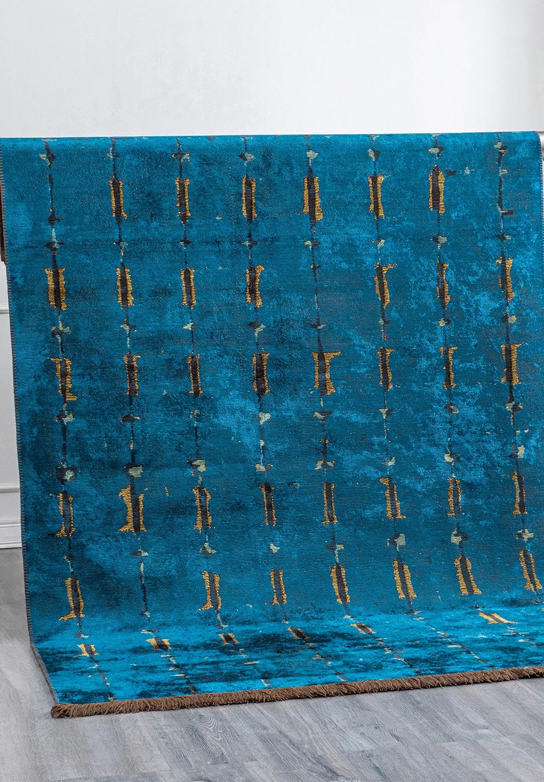 Maya Dark Brown - Cyan Rug