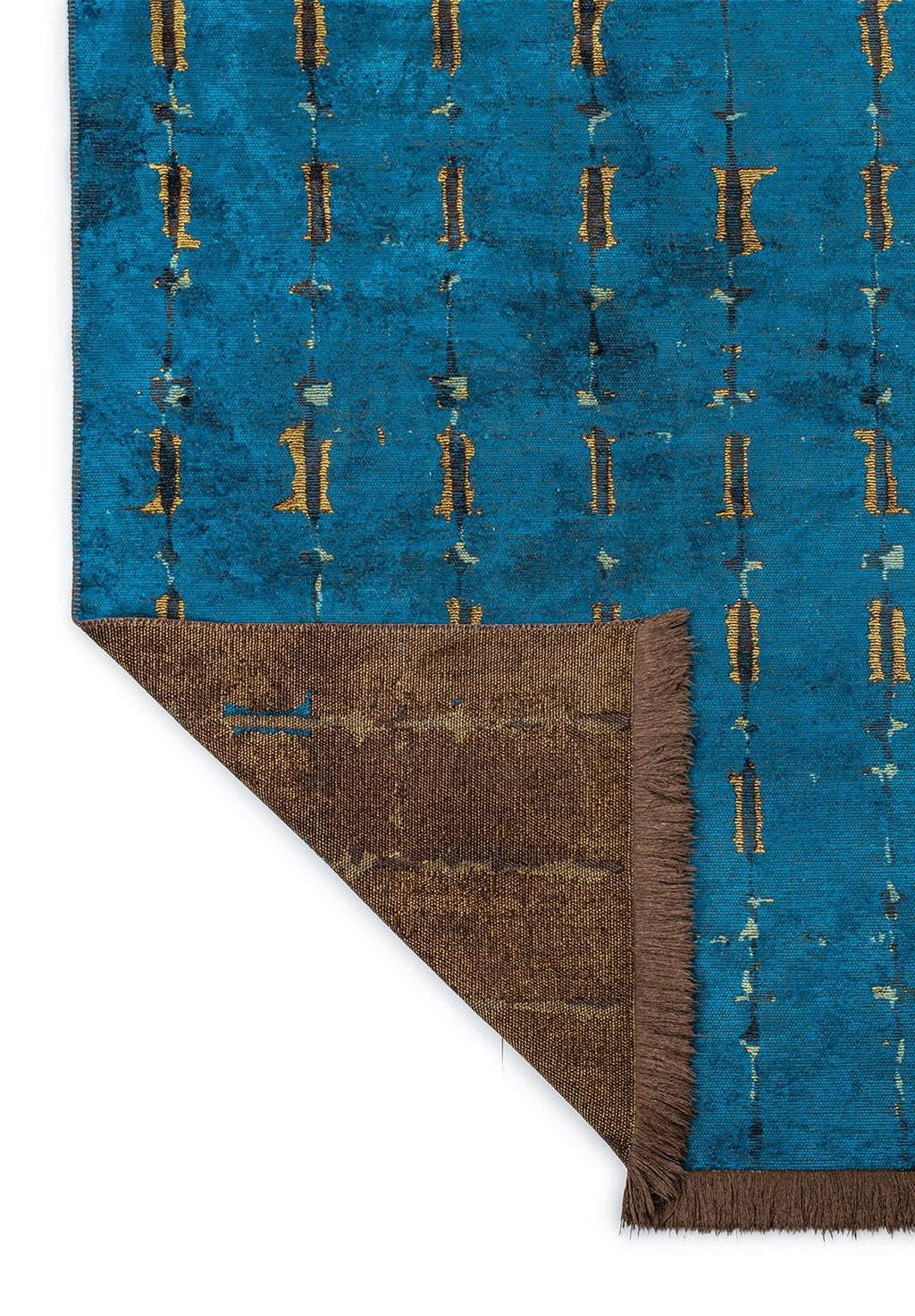 Maya Dark Brown - Cyan Rug