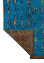 Maya Dark Brown - Cyan Rug