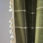 Sunlit Check Fringe Curtain