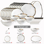 Nora Black White Luxury Dinnerware Set